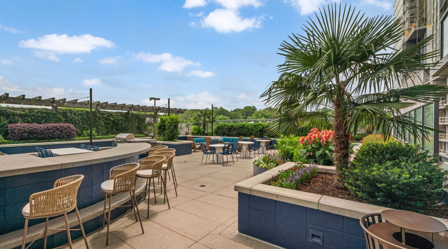 Outdoor Lounge with Fire Pit and Grilling Stations Outdoor Lounge with Fire Pit and Grilling Stations