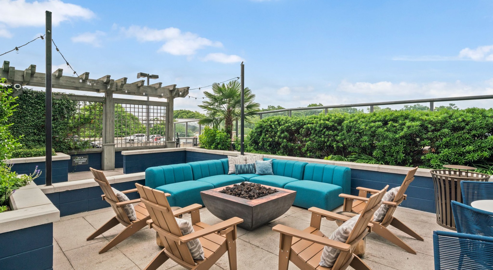 Outdoor Lounge with Fire Pit and Grilling Stations