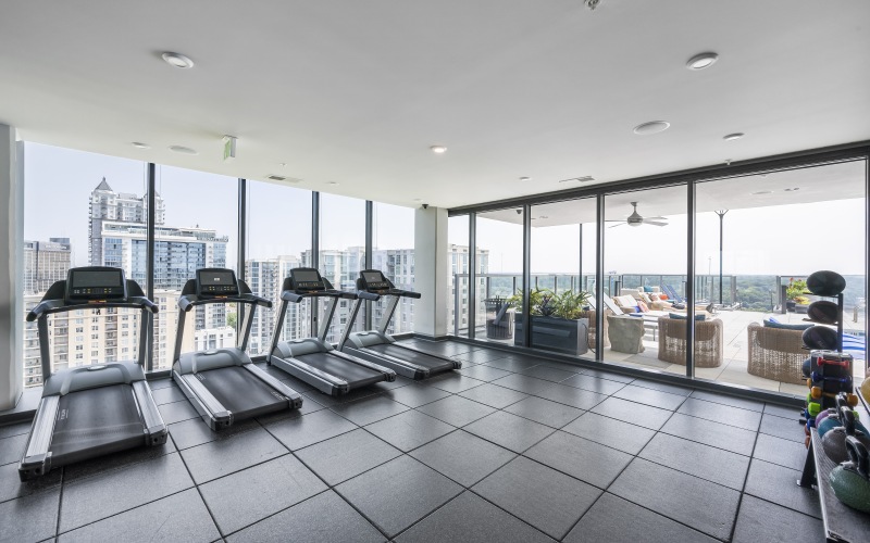 Azure On the Park Midtown Atlanta GA Fitness Center with  Infinity Pool View